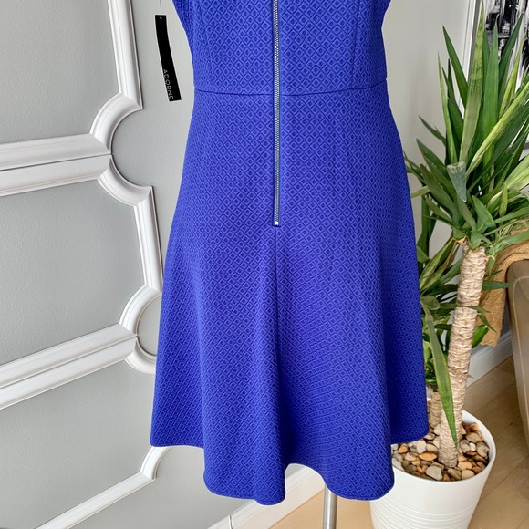 Adorne Sleeveless Scuba Knit Flare Mini Dress in Blue Size 8 - Picture 7 of 9